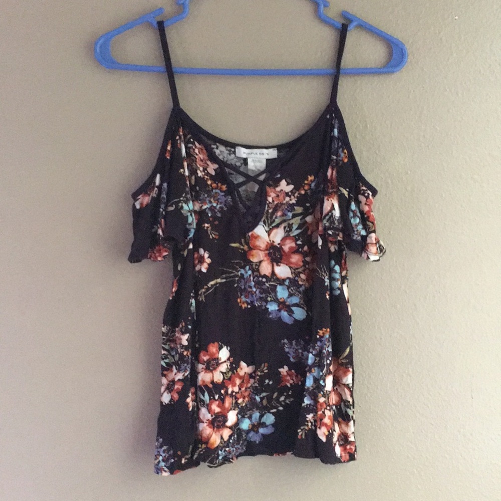 Purple Snow Off-the-Shoulder Top